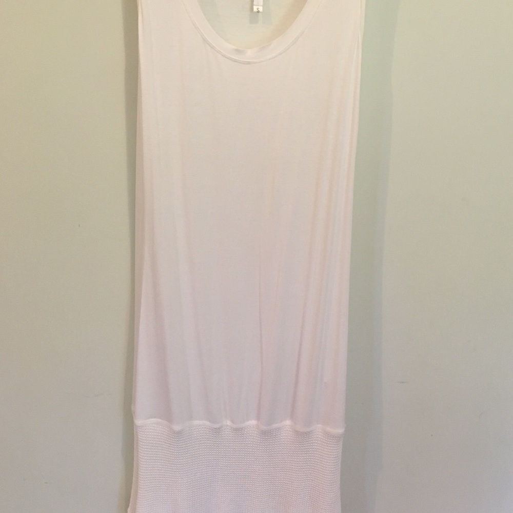 Ivory knit crochet tank dress